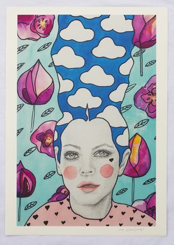 Giulia Caruso, Poppy Pink, Grafica Fine Art su carta 320 gr
